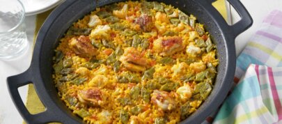 Receta de Paella de la Huerta con pollo by Poli Delicious