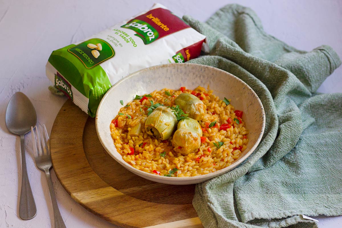 Arroz meloso con alcachofas