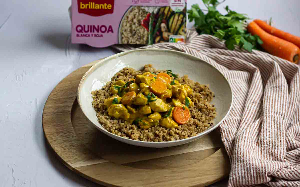 Quinoa-con-pollo-al-curry