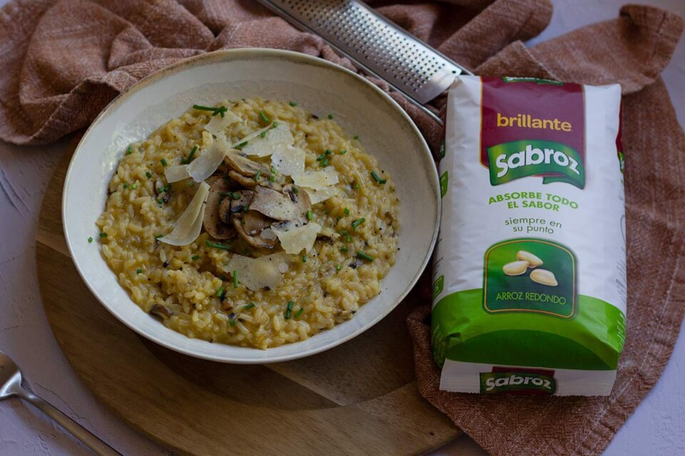 Risotto de champiñones cremoso