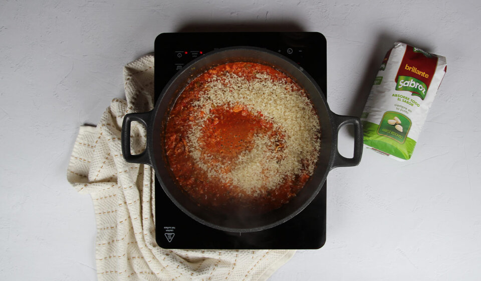 Arroz en arroz con cangrejos