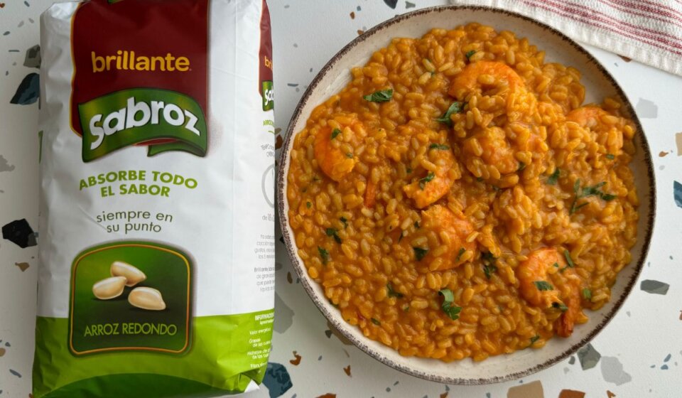 Arroz meloso con gambones thermomix