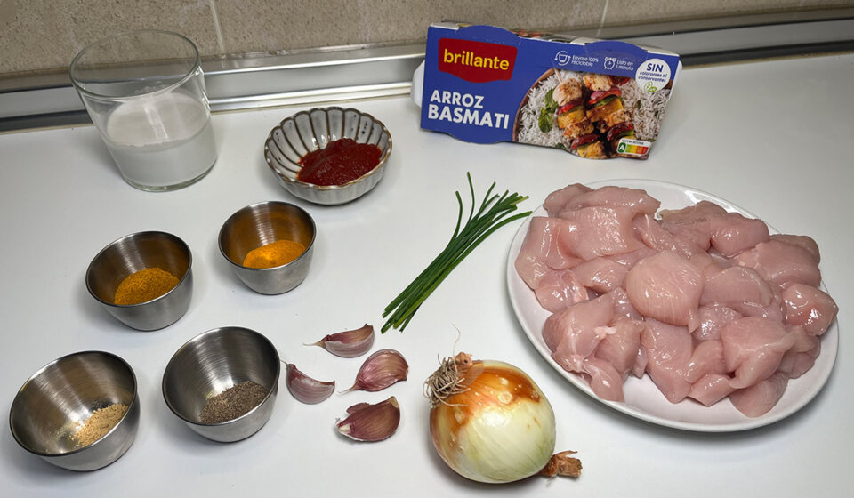 ingredientes de pollo al curry