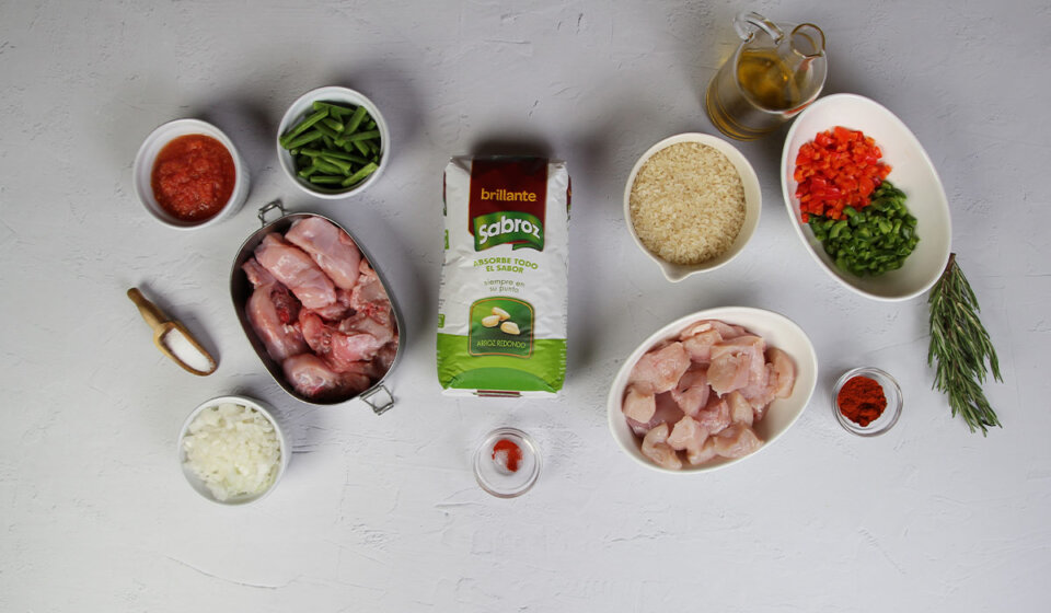 Ingredientes de arroz a la valenciana