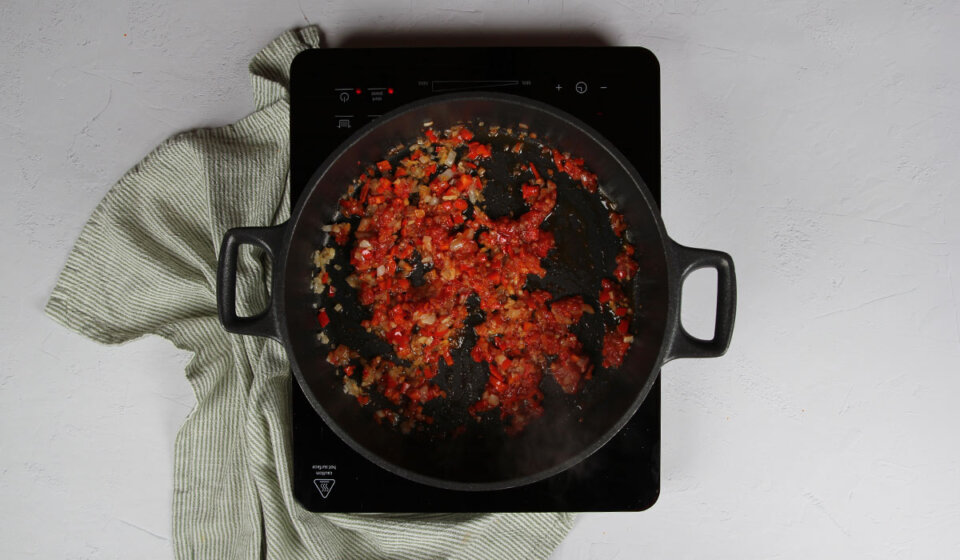 Sofrito de arroz con cangrejos