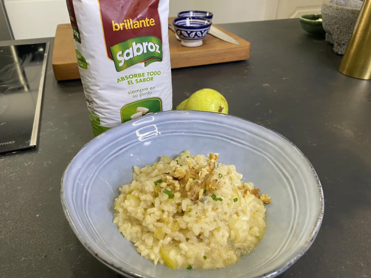 Risotto de pera y gorgonzola