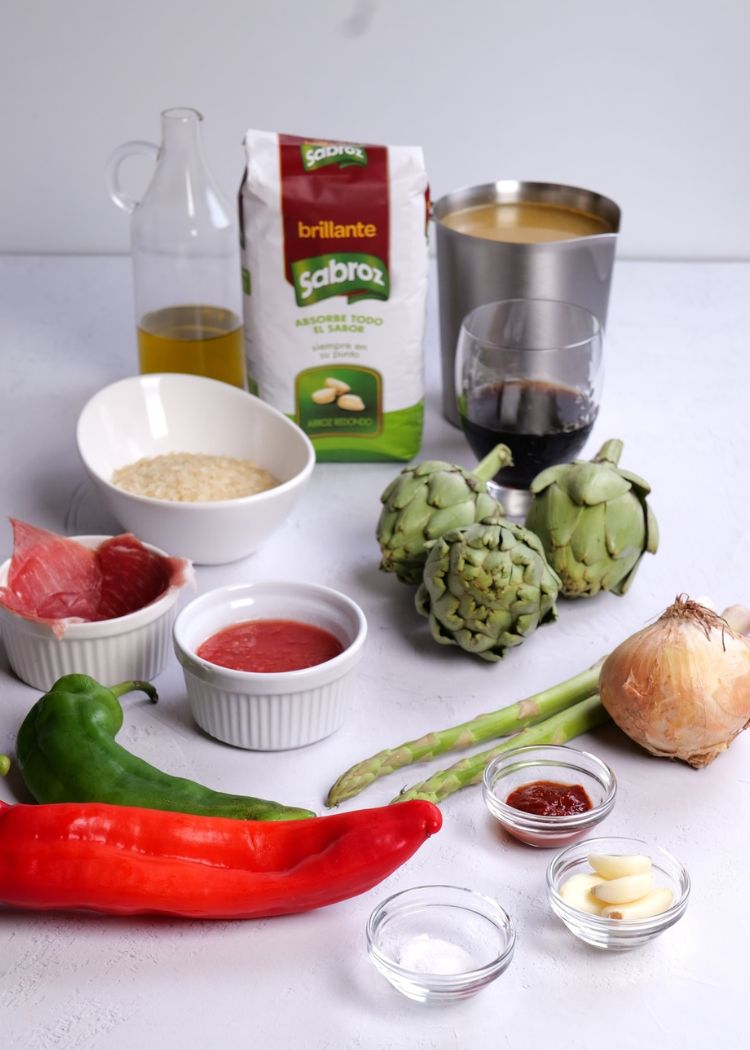 Ingredientes de Arroz caldoso con alcachofas