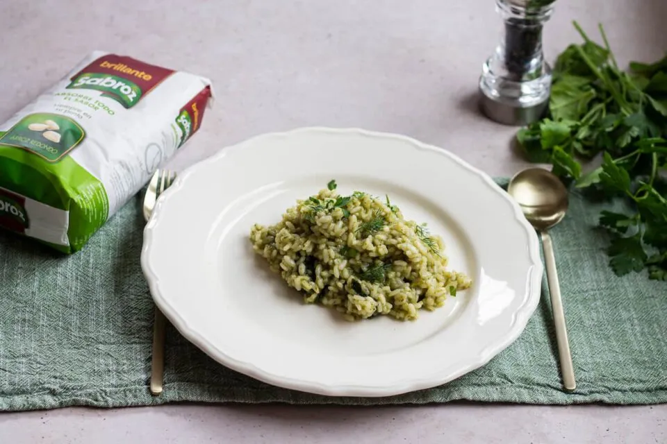 arroz con espinacas