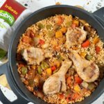 Presentación de Arroz con pollo al horno