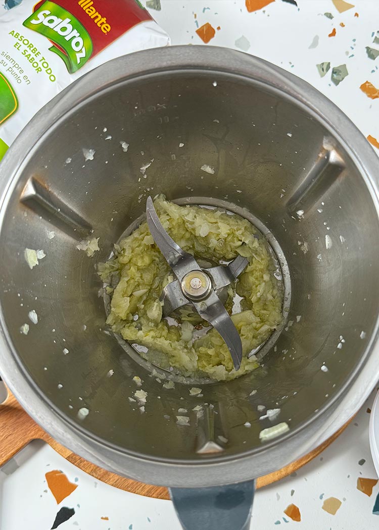 Sofrito de arroz con setas en thermomix